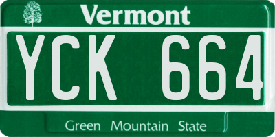 VT license plate YCK664