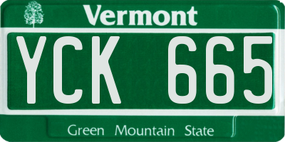 VT license plate YCK665