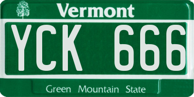 VT license plate YCK666