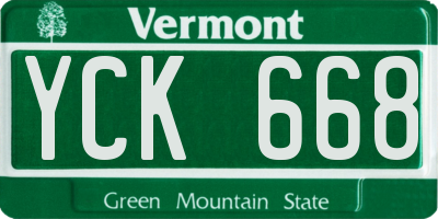 VT license plate YCK668