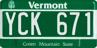 VT license plate YCK671