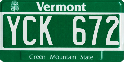 VT license plate YCK672