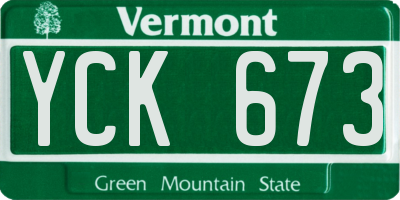 VT license plate YCK673