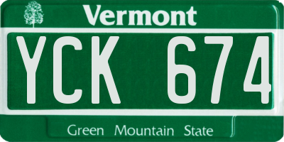 VT license plate YCK674