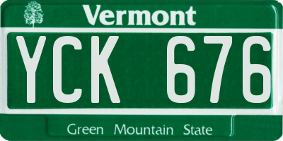VT license plate YCK676