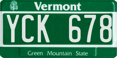 VT license plate YCK678