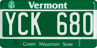 VT license plate YCK680