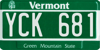 VT license plate YCK681