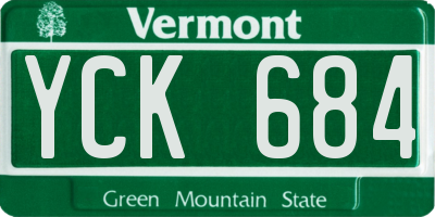 VT license plate YCK684