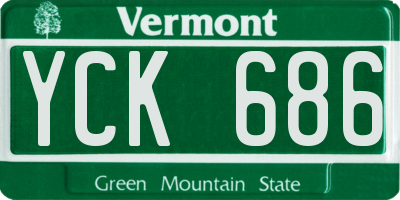 VT license plate YCK686