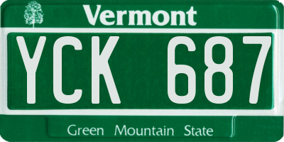 VT license plate YCK687