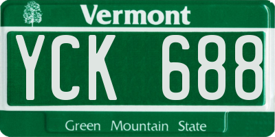 VT license plate YCK688
