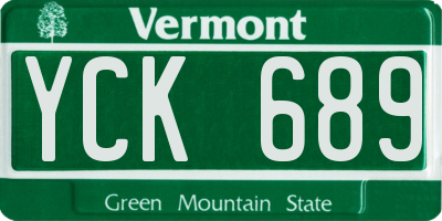 VT license plate YCK689
