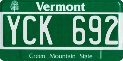 VT license plate YCK692