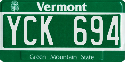 VT license plate YCK694