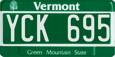VT license plate YCK695