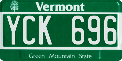 VT license plate YCK696