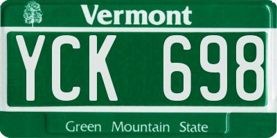 VT license plate YCK698
