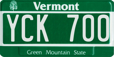 VT license plate YCK700