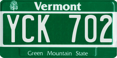 VT license plate YCK702