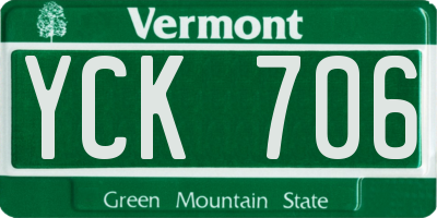 VT license plate YCK706