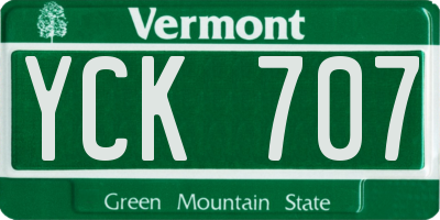 VT license plate YCK707