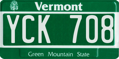 VT license plate YCK708