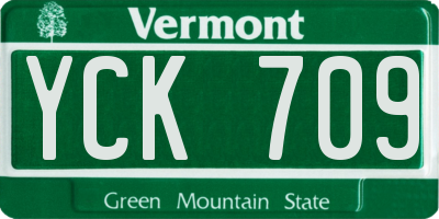 VT license plate YCK709