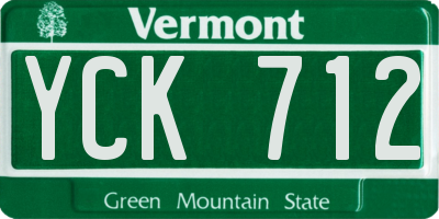 VT license plate YCK712