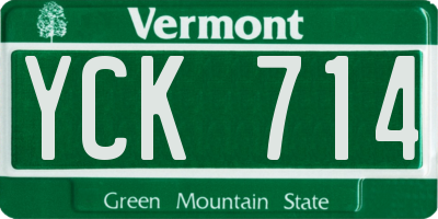 VT license plate YCK714