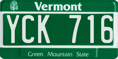 VT license plate YCK716