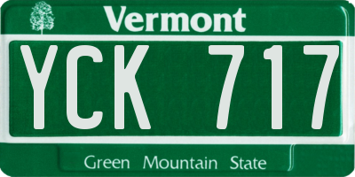 VT license plate YCK717