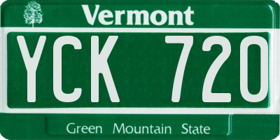 VT license plate YCK720