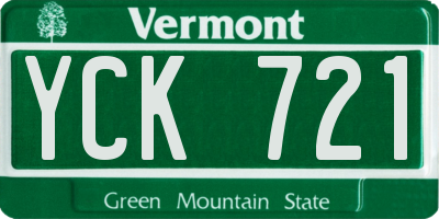 VT license plate YCK721