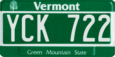 VT license plate YCK722