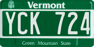 VT license plate YCK724