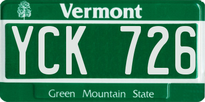 VT license plate YCK726