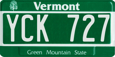 VT license plate YCK727