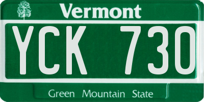 VT license plate YCK730