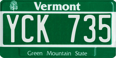 VT license plate YCK735