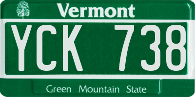 VT license plate YCK738
