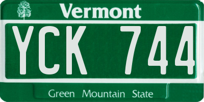 VT license plate YCK744