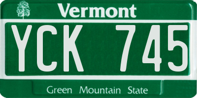 VT license plate YCK745