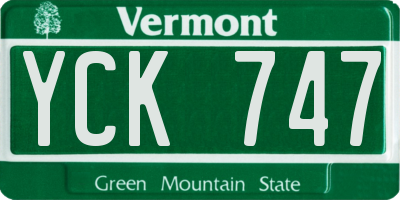 VT license plate YCK747