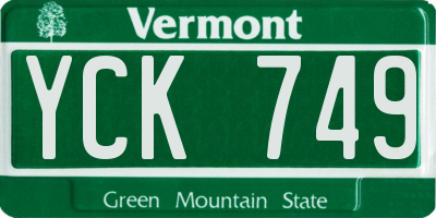 VT license plate YCK749