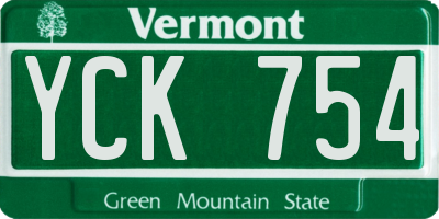 VT license plate YCK754