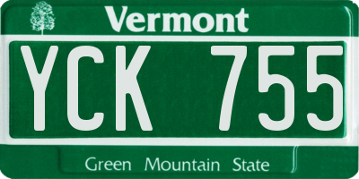 VT license plate YCK755