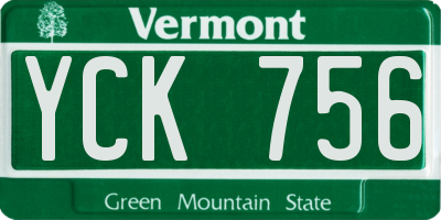 VT license plate YCK756