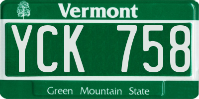 VT license plate YCK758