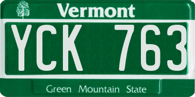 VT license plate YCK763